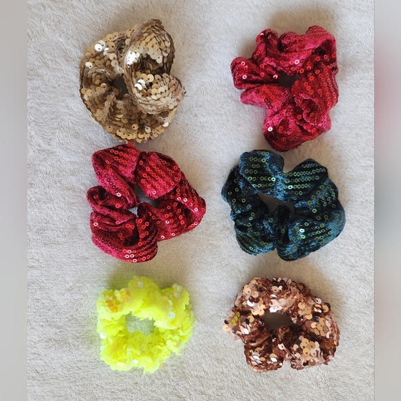 Sequin Scrunchie Set - Multicolor - Picture 1 of 2